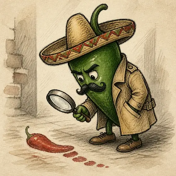 Jose as a detective with a magnifying glass